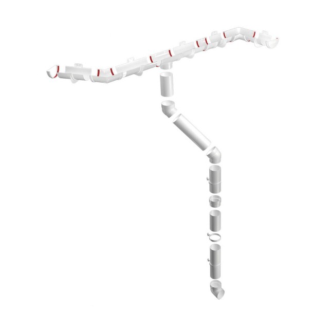 Водосточная система ПВХ Grand Line (Гранд Лайн) Колено трубы 45° Белый